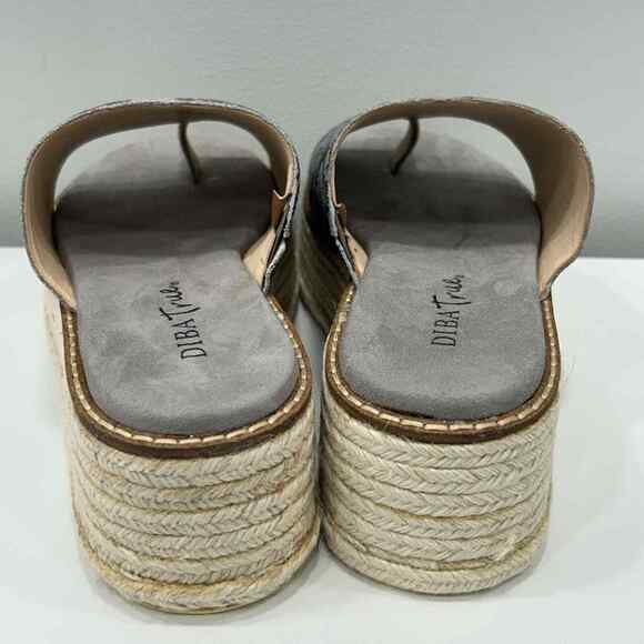 Diba True Demi Chase Size 7 Snake Print Gray Wedge Sandal Espadrille New In Box - Picture 6 of 9